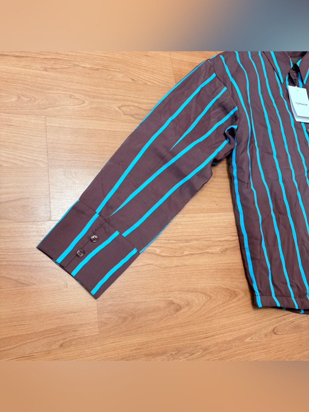 Topshop quilted oversized striped shirt sz 4 - Picture 7 of 9